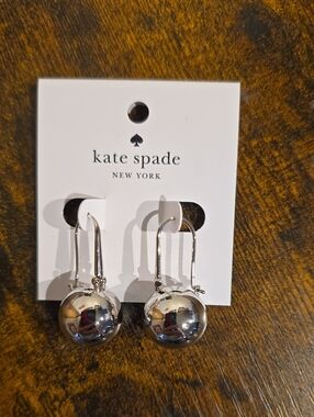 kate spade Silver Mirror Ball Drop Earrings